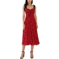thumbnail image 2 of INSPIRE CHIC Women's Sleeveless Dress Floral Mesh Spaghetti Strap Gothic Vintage Cocktail A-Line Dress M Red, 2 of 6