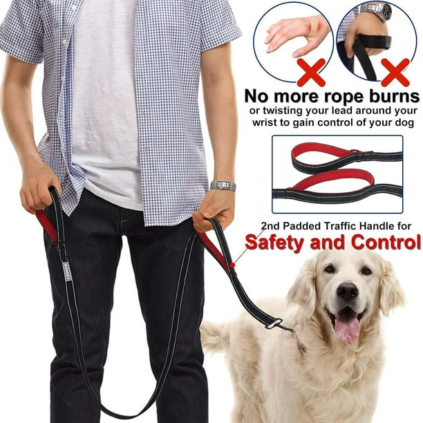 Dog Lead With Two Padded Handles Two Dog Leads Modes Double Sided Reflective Nylon Dog Leash for Training Walking Perfect for Medium Dogs Walmart