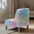 thumbnail image 3 of HELLHERO Elastic Bottom Armless Accent Chair Cover Comfortable Easy Care Armless Accent Chair Protector for Hotel, Macaron Tie-Dye, 3 of 4