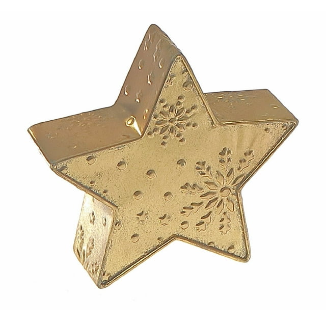 Support Étoile 3D En Métal Doré Gaufré (8,7")