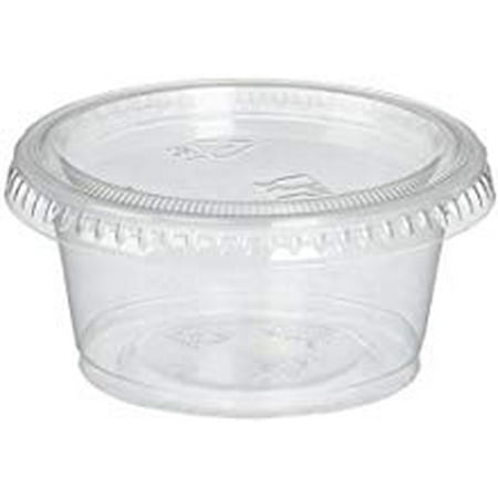 Reditainer Plastic Disposable Portion Cups Souffle Cup with Lids, 4-Ounce,