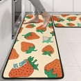 thumbnail image 2 of Kitchen Rugs Sets Of 2,Orange Strawberry Plants Fruit Anti Fatigue Kitchen Mat Rugs Non Slip Washable,Decorative Kitchen Floor Mats for Kitchen,Sink,Laundry,17"x47"+17"x47", 2 of 5