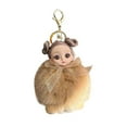 thumbnail image 2 of SPOORYYO Exquisite Cute Furry Doll Keychain Pendant, Soft Backpack Car Key Decoration with Metal Hook, Beautifully Packaged, 2 of 8