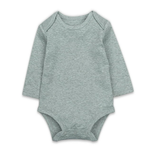 MIASHUI Cache-Couche à Manches Longues pour Bébé en Coton une-Pièce, Gris, 12-18 Mois
