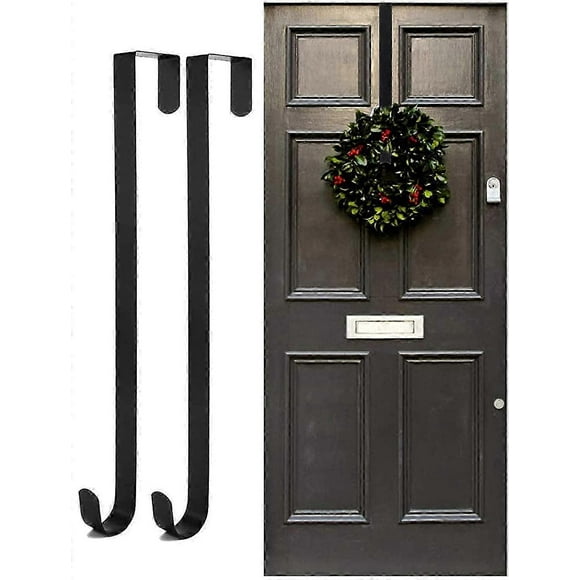 Wreath Hanger Door Hook For Christmas Door, 2pcs Metal Wreath Holder, Wreath Hook For Front Door, Christmas Wreath Hook Above The Door Hook Holder, Wr