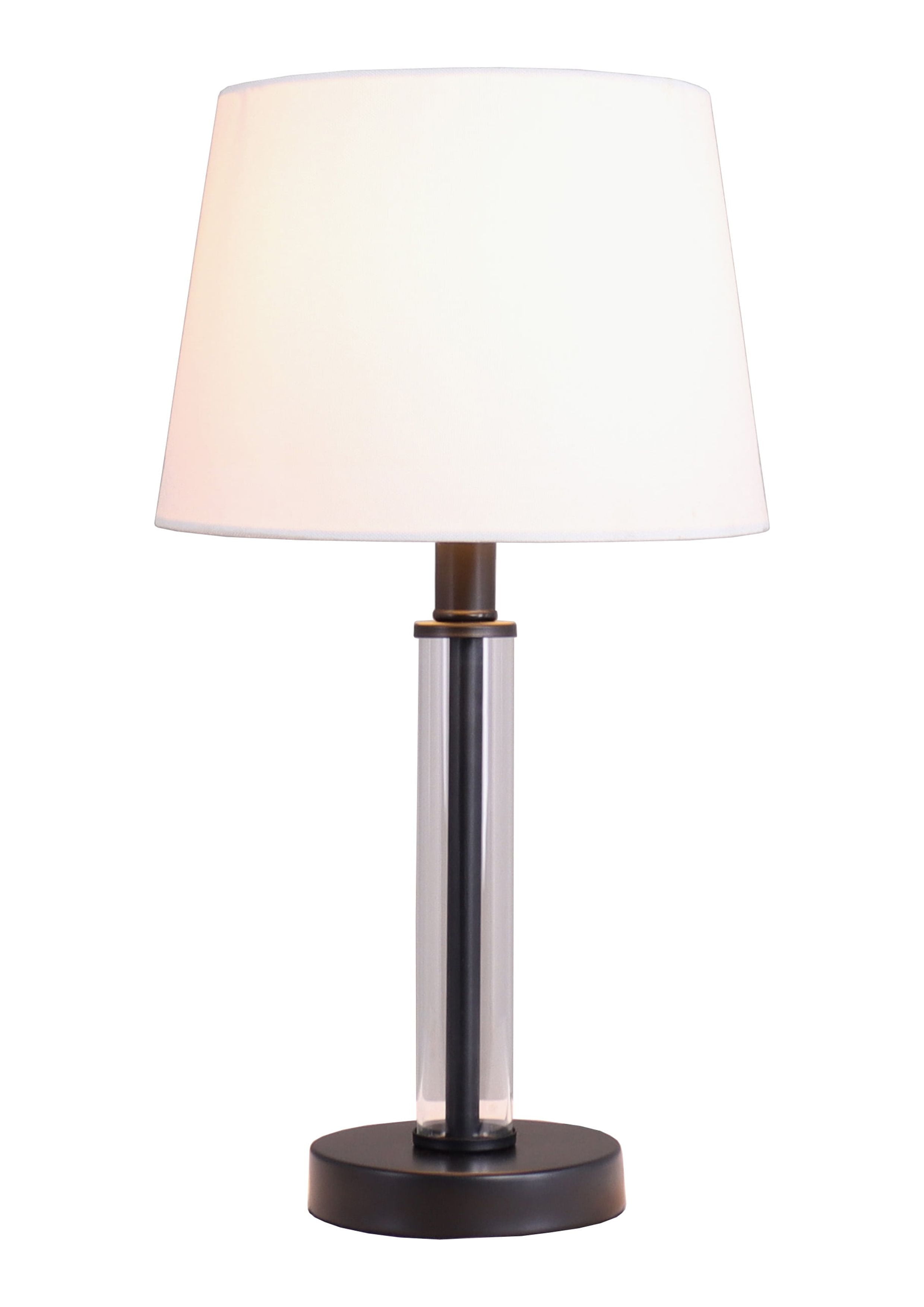 Better Homes & Gardens 14" Height Black Finish Metal Clear Glass Column Accent Lamp Base, Modern Design