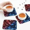 thumbnail image 6 of Bingfone Vintage Red And Blue Lightning Leather Drinks Coasters with Set of 6,Suitable for Home Kitchen,Coffee Cup Coasters Home Gift, 6 of 7