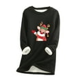 thumbnail image 3 of Jinhomg Christmas Deer Sweatshirts for Women Xmas Soft Cozy Sherpa Lined Crewneck Pullovers Fall Winter Casual Loose Long Sleeve Holiday Tops Spring Saving Today Black XL, 3 of 6