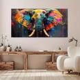 thumbnail image 3 of Colorful Abstract Elephant Framed Canvas Wall Art 48x24 Inch Bold Modern Animal Print for Living Room Bedroom Office Decor, 3 of 5
