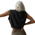 thumbnail image 5 of Amazhiyu Womens Sleeveless Athletic Crop Tops Solid Loose Cropped Tank Top Summer Casual T-Shirt, 5 of 8