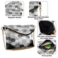 thumbnail image 5 of Versatile Women's Clutch - Waterproof PU Leather with Magnetic Closure and Detachable Strap Futuristic Sparkle Hex Tile, 5 of 7