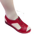 thumbnail image 5 of Sandalias de estilo veraniego para mujer, zapatos planos de cuero suave con suela suave, zapatos cómodos para mediana edad y ancianos, 5 of 5