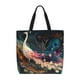 thumbnail image 1 of Disketp Abstract Peacock Painting Bolsa Tote de Lona para Mujer, Bolso de Hombro y Cruzado con Cierre de Cremallera, 1 of 7