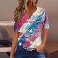thumbnail image 2 of successthop Patriotic Shirts for Women Flags Plus Size USA Birthday T Shirt Holiday Top V Neck 3/4 Sleeve Clothes 3XL, 2 of 5