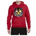 thumbnail image 2 of Funny Neon Summer California Beach Tiger | Mens Animal Lover Hooded Sweatshirt Graphic Hoodie, Red, X-Large, 2 of 4