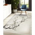 thumbnail image 4 of Nature Decorative Rug, Flowers Buds and Birds with Cherry Branches Style Art Painting Effect, Quality Carpet for Bedroom Dorm and Living Room, 6 Sizes, Pale Eggshell, by Ambesonne, 4 of 4