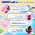 thumbnail image 3 of MoKo Toddler Swim Vest with Whistle for 20-50lbs, Arm Floaties Water Wings for Kid 2-8 years old, Purple Mermaid, 3 of 6