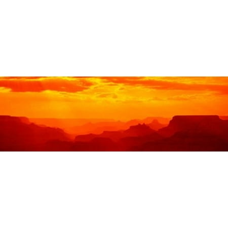 Az Grand Canyon National Park - Mesas and Buttes Grand Canyon National Park AZ USA Stretched Canvas - Panoramic Images (18 x 6)