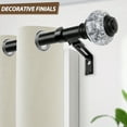 thumbnail image 2 of KAMANINA 7/8" Adjustable Single Curtain Rod with Translucent Finial, 28 - 48", Black, 2 of 7