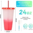 thumbnail image 6 of TRIANU 6 Pack 24 oz Color Changing Tumbler Cups with Lids Straws Reusable Bulk Tumblers with Straws Plastic Water Bottle Travel Cup Reusable Cup, 6 of 7