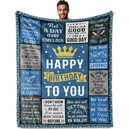 DAJU Birthday Gifts for Men Men Gifts for Birthday Men Birthday Gift Ideas Funny Birthday Gifts for Men Cool Men Birthday Gifts Birthday Gifts for Him Blanket(50*60inch)