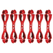 Ergodyne Squids 3400 Glove Clip Holder with Dual Clips, 6-Pack, Red