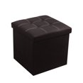 thumbnail image 1 of Banco otomano con almacenamiento WSYW de 55 litros, reposapiés plegable, asiento marrón, 1 of 7