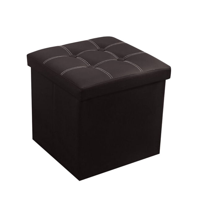 Banco otomano con almacenamiento WSYW de 55 litros, reposapiés plegable, asiento marrón