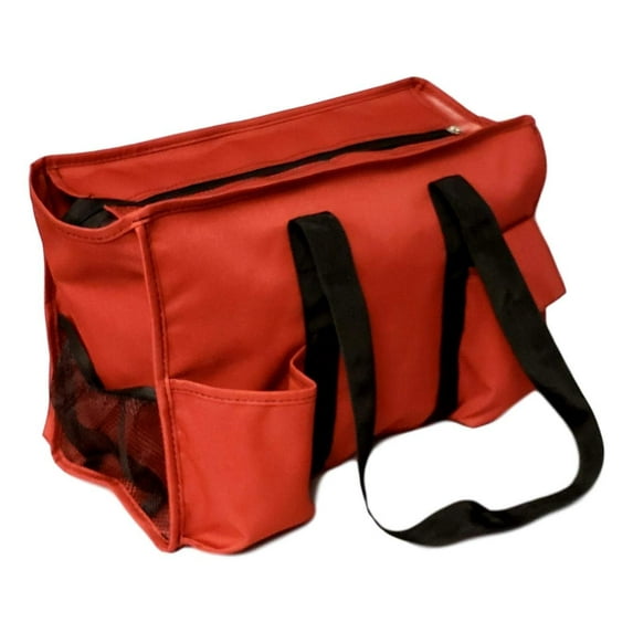 Solid Color Zipper Top Organizing Game Day Tote Diaper Bag Weekender Tailgate Can Be Personalized (Blank - Garnet)