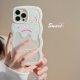 thumbnail image 5 of Funda para iPhone 13 Pro con helado blanco, marco con forma de onda rizada, con lindos abalorios de corazón, 5 of 5