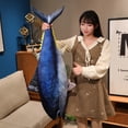 thumbnail image 6 of Huge Simulation Bluefin Tuna Plush Toys Stuffed Soft Plush Pillow Fish Toys Creative Decor, 6 of 9