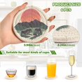 thumbnail image 2 of Yayeee 6 PCS Drink Coasters with Holder Set Woven Absorbent Round Tabletop Hot Pad, Abstract Elephant, 2 of 7