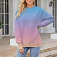 thumbnail image 1 of Chandails d'Automne pour Femmes Élégants Manches Longues Col Rond Confortable Ample Grande Taille Bleu Clair TTG, 1 of 4
