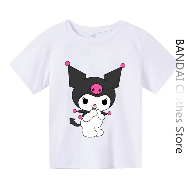 Camiseta Kawaii Kuromi para niñas y niños, ropa de algodón de dibujos animados de Anime, conjuntos de camisetas de Hello Kitty, ropa informal