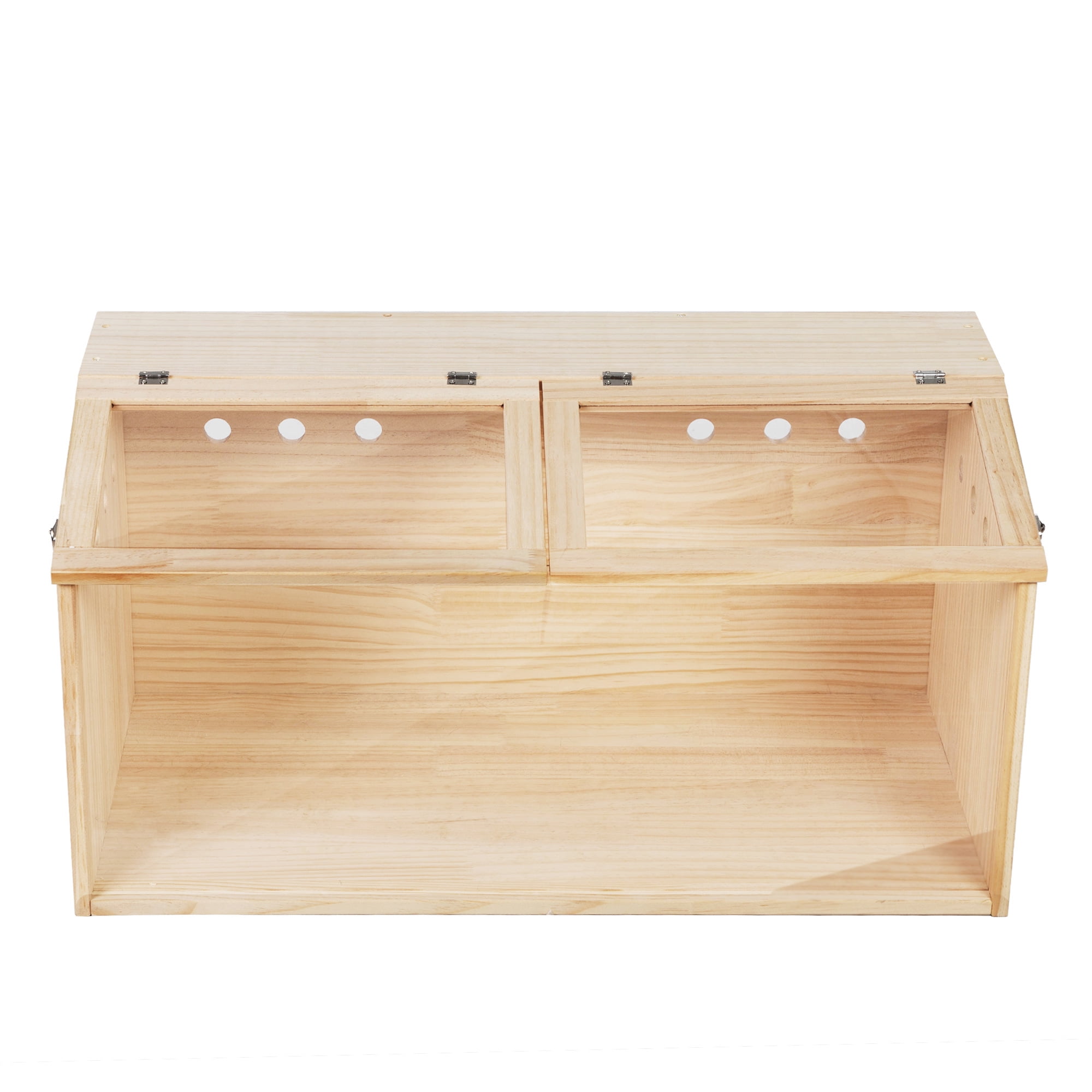 E-Western Middle Transparent Wooden Hamster Cage Small Animal Habitat Hutch for Large Siberian Hamsters Gerbils Rabbits Natural