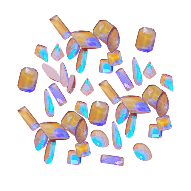 Surtido de cristales de uñas con parte posterior plana, diamantes de imitación en forma de diamante para diseño de uñas