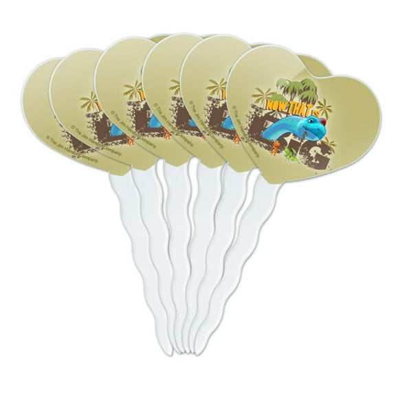 Now That is Big Dinosaur Train Heart Love Cupcake Picks Toppers Decoration Set of 6