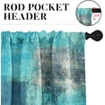 thumbnail image 2 of Turquoise Kitchen Curtains Teal Grey Window Curtains Valance and Tier Set 36 Inch, Modern Rod Pocket Short Tier Curtain, Abstract Art Small Cafe Curtains for Kitchen Decor, 2 of 6