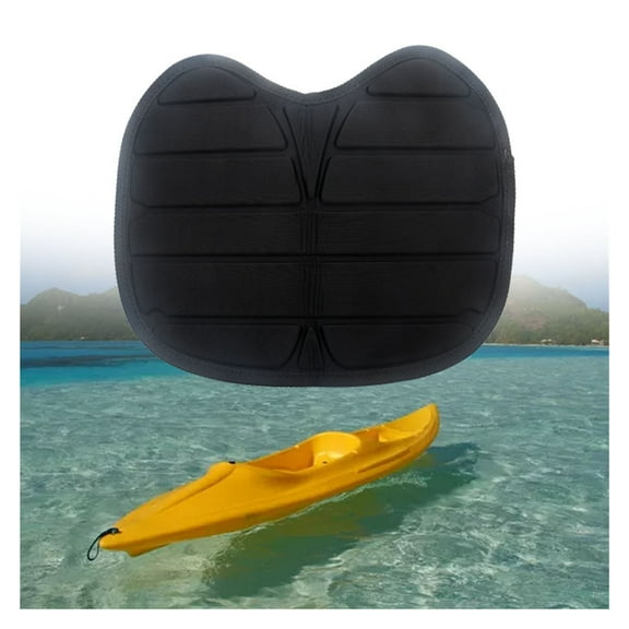 Kayak Seat Cushion Waterproof, Canoeing Seat, Detachable Black Kayak Seat Pad Cushion, Non-Slip Ergonomic EVA Seat Cushion Paddling for Kayak Canoe Fishing Boat, Black
