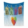 thumbnail image 1 of Autism Soft Flannel Fleece Throw Blanket, Never Lose Hope Raise Awareness and Love Theme with a Heart and Letters Hanging, Cozy Plush for Indoor and Outdoor Use, 70" x 90", Multicolor, by Ambesonne, 1 of 6