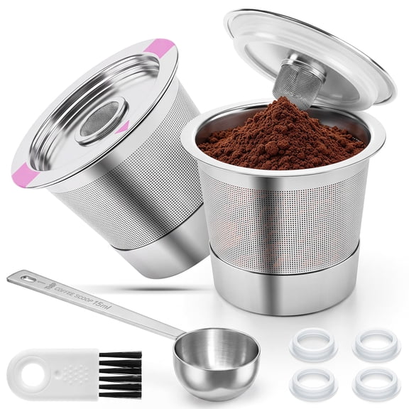 Stainless Steel Reusable K Cups for Keurig 1.0 & 2.0, 2 Pack