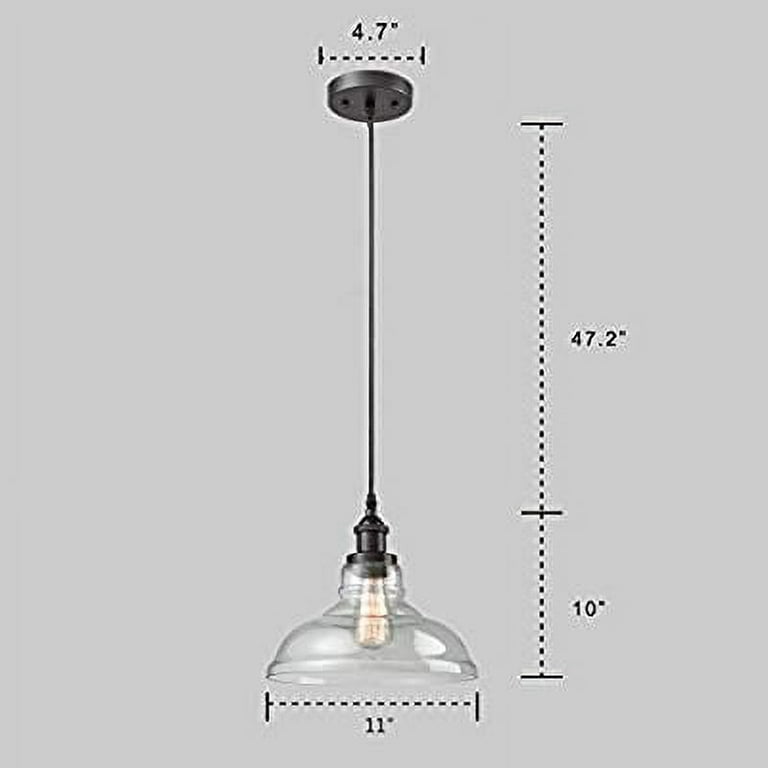 CLAXY Ecopower Industrial Edison Vintage Style 1 Light Pendant Glass Hanging Light Renewed Walmart