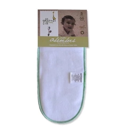 Geffen Baby Super Absorbers Cloth Diaper Inserts, 5-Layer Hemp/Organic Cotton, Universal Fit, Pack of 3