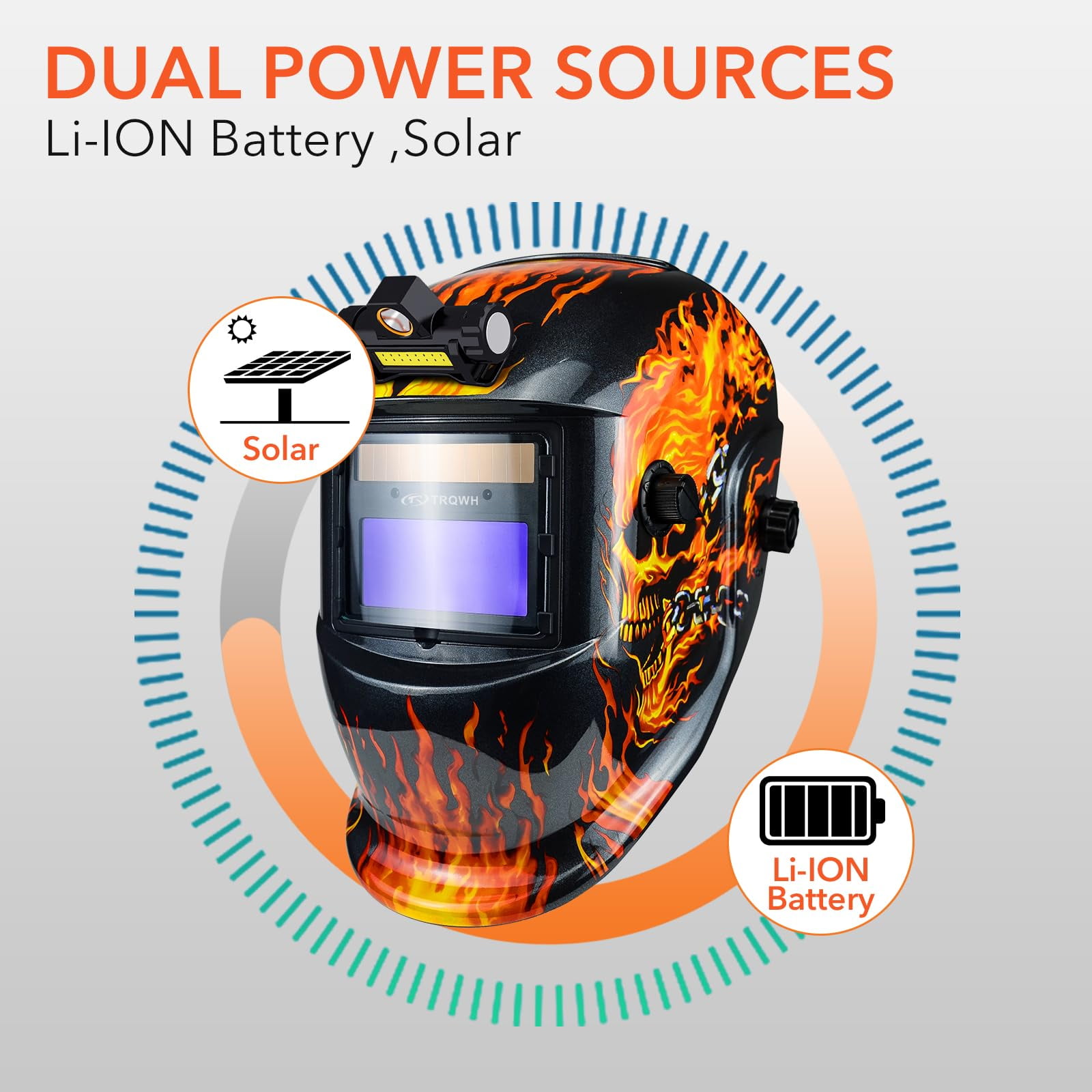 Welding Helmet with Light True Color Auto Darkening Welding Helmets for Men Solar Powered Welding Hood with 2 Arc Sensor Wide Shade 4/9-13 for TIG MIG ARC Cool Welder Mask Careta Para Soldar