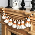 thumbnail image 4 of Fabric Ghost Ornament with Orange Bow, Handmade Cloth Ghost Hanging Pendant, Soft Halloween Decoration for Tree, Car Mirror, Door, Wall, Window, Cute Non-Scary Holiday Decor for Home, 4 of 6