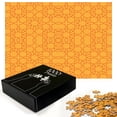 thumbnail image 2 of Ambesonne Art Deco Jigsaw Puzzle Durable Cardboard, Monochrome Linear Grid, 1000 pcs, Pale Orange Vermilion, 2 of 5