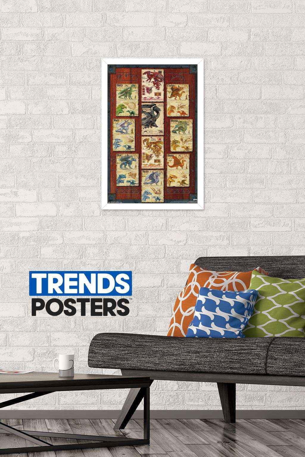Dungeons and Dragons - Dragon Grid Wall Poster, 14.725" x 22.375", Framed
