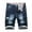 Dark Blue, variant on WREESH Men's Denim Shorts Zipper Elastic Slim Casual Denim Shorts Play Wrap Ripped Mid-Length Shorts Jean Shorts Black