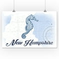 thumbnail image 1 of New Hampshire - Seahorse - Blue - Coastal Icon - Lantern Press Artwork (16x24 Giclee Gallery Print, Wall Decor Travel Poster), 1 of 1