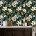 thumbnail image 5 of Peel and Stick Wallpaper Contact Paper Black Multi Fiji Garden Tropical Leaves Flowers Botanical Greenery Self Adhesive and Removable 17.7in x 118in, 5 of 8